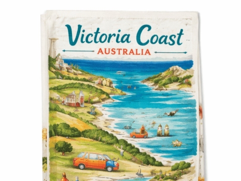 Victoria Coast Tea Towel